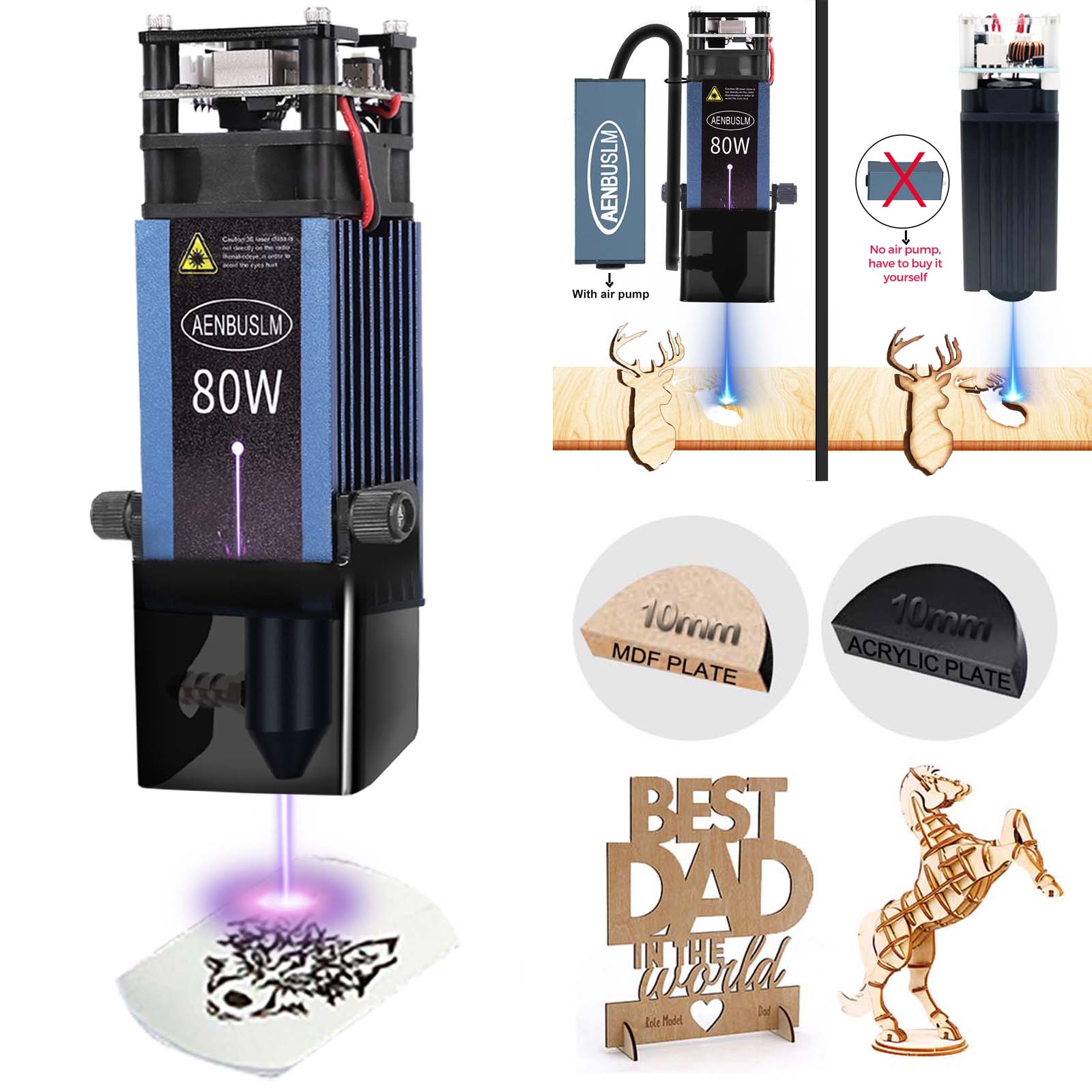 Metal Laser Cutter Head - AENBUSLM 40 واط 80 واط وحدة