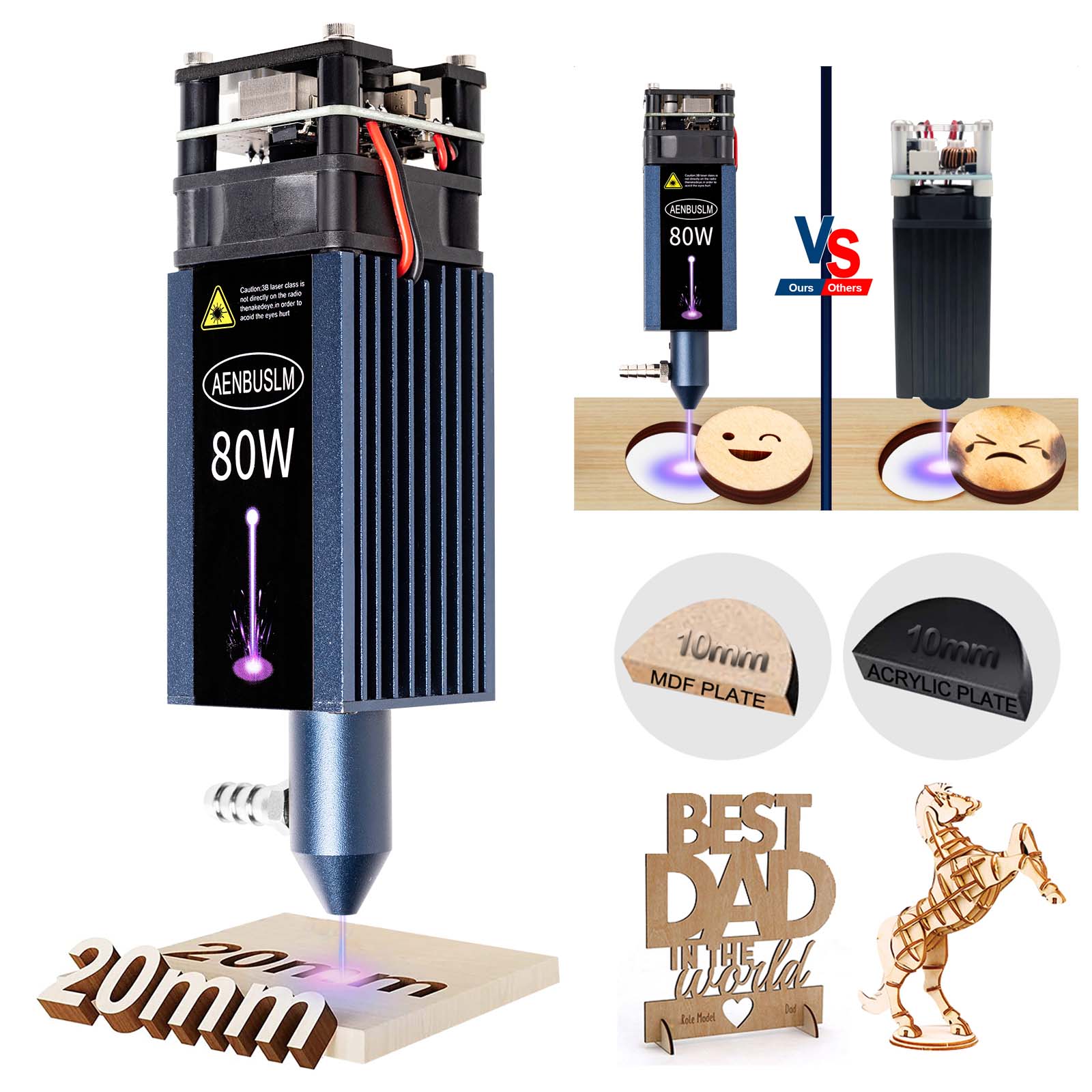 Metal Laser Cutter Head - AENBUSLM 40 واط 80 واط النقش