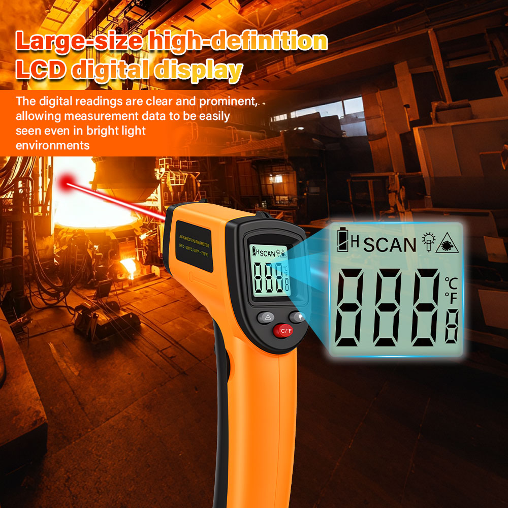 Industrial Laser Temperature Sensor - مقياس حرارة رقمي بالأشعة تحت الحمراء،