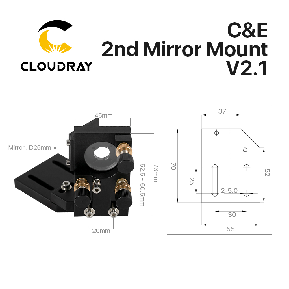 Cloudray CO2 مرآة تثبيت ليزر ث - مراجعة Co2 Laser Mirror وسعره
