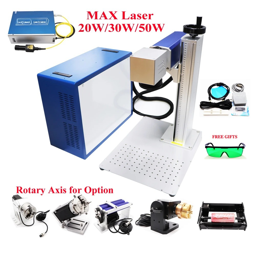 آلة نقش بالليزر الليفي 20 واط  - مراجعة Industrial Laser Engraving Machine For Metal وسعره