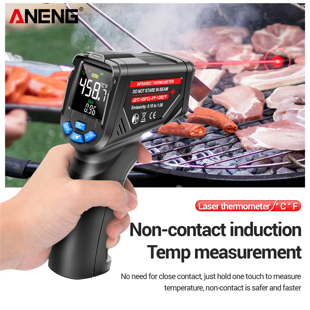 جهاز استشعار حراري رقمي ANENG  - مراجعة Industrial Laser Temperature Sensor وسعره