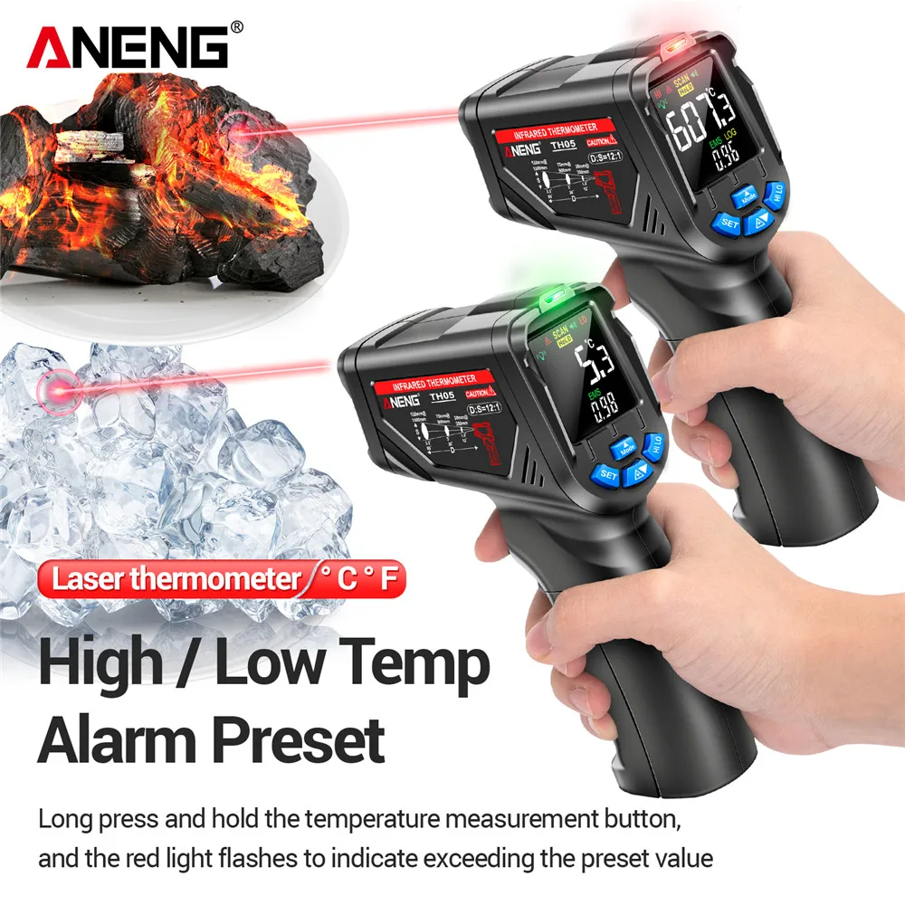 جهاز استشعار حراري رقمي ANENG  - مراجعة Industrial Laser Temperature Sensor وسعره