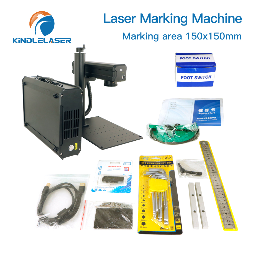 آلة نقش بالليزر الليفي كيندل ل - مراجعة Industrial Laser Engraving Machine For Metal وسعره